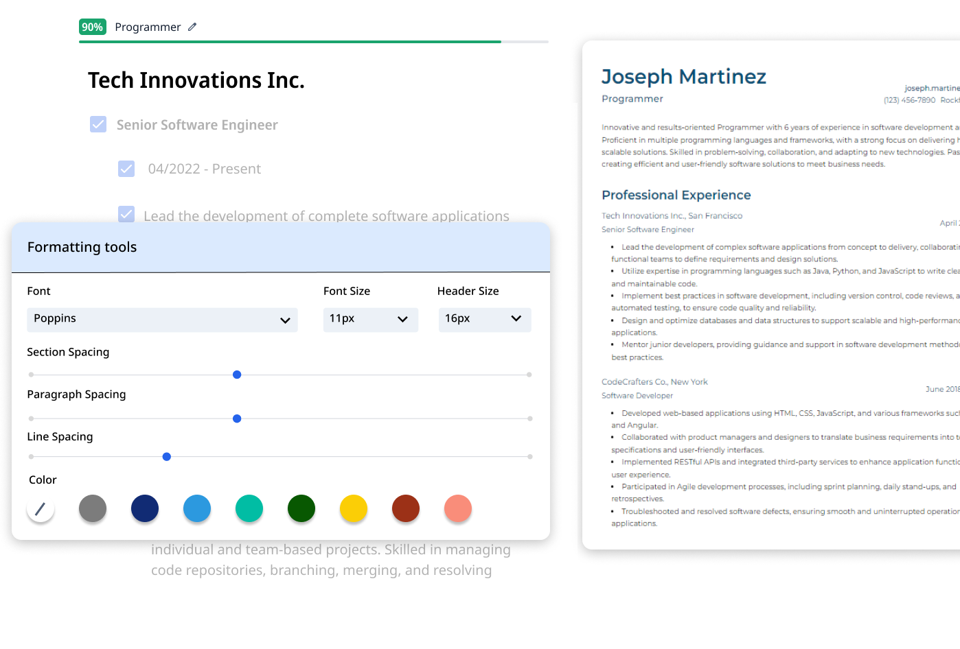 resume ai features